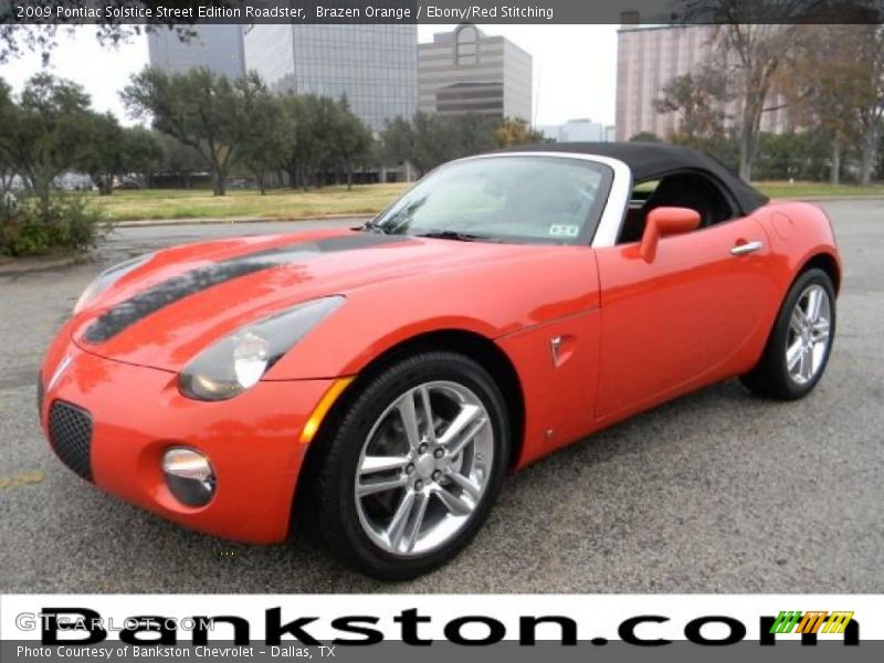 Brazen Orange / Ebony/Red Stitching 2009 Pontiac Solstice Street Edition Roadster