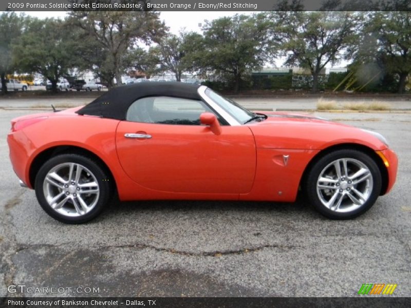 Brazen Orange / Ebony/Red Stitching 2009 Pontiac Solstice Street Edition Roadster