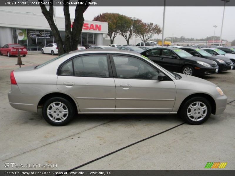 Titanium Metallic / Beige 2002 Honda Civic LX Sedan