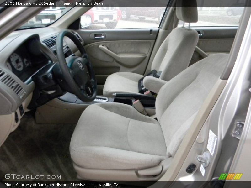 Titanium Metallic / Beige 2002 Honda Civic LX Sedan