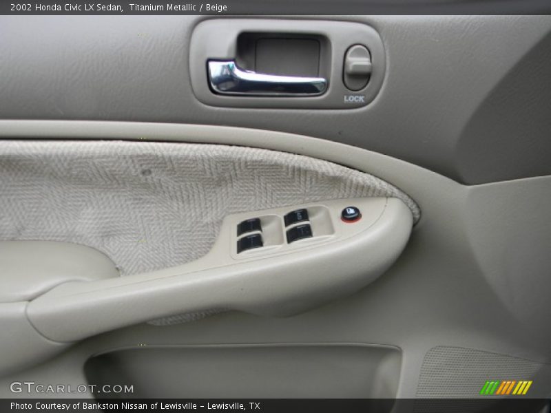 Titanium Metallic / Beige 2002 Honda Civic LX Sedan
