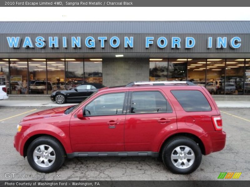 Sangria Red Metallic / Charcoal Black 2010 Ford Escape Limited 4WD