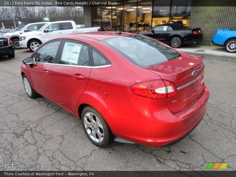 Red Candy Metallic / Charcoal Black 2012 Ford Fiesta SEL Sedan