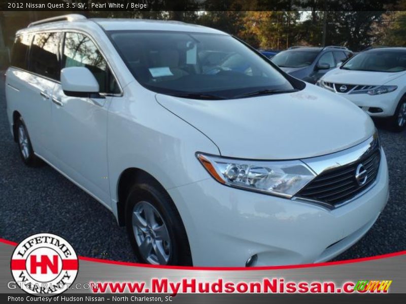 Pearl White / Beige 2012 Nissan Quest 3.5 SV