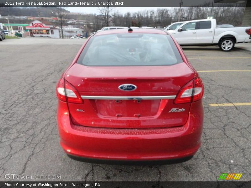 Red Candy Metallic / Charcoal Black 2012 Ford Fiesta SEL Sedan