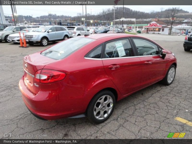 Red Candy Metallic / Charcoal Black 2012 Ford Fiesta SEL Sedan