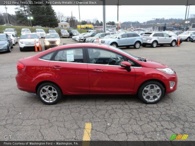 Red Candy Metallic / Charcoal Black 2012 Ford Fiesta SEL Sedan