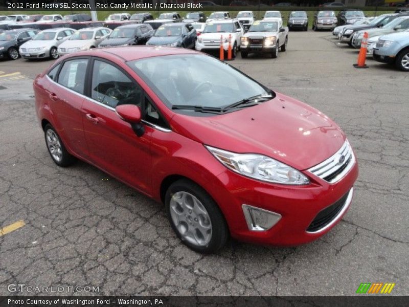 Red Candy Metallic / Charcoal Black 2012 Ford Fiesta SEL Sedan