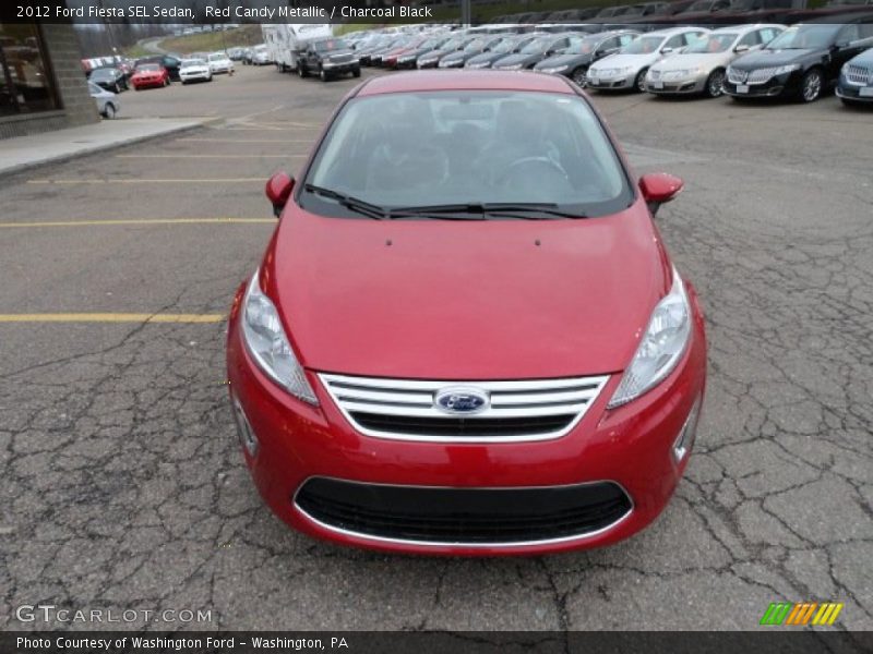 Red Candy Metallic / Charcoal Black 2012 Ford Fiesta SEL Sedan