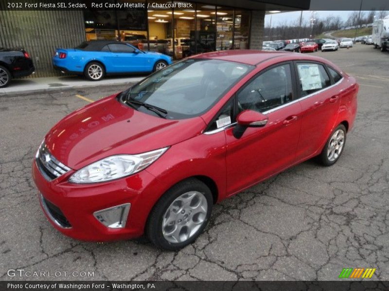 Red Candy Metallic / Charcoal Black 2012 Ford Fiesta SEL Sedan