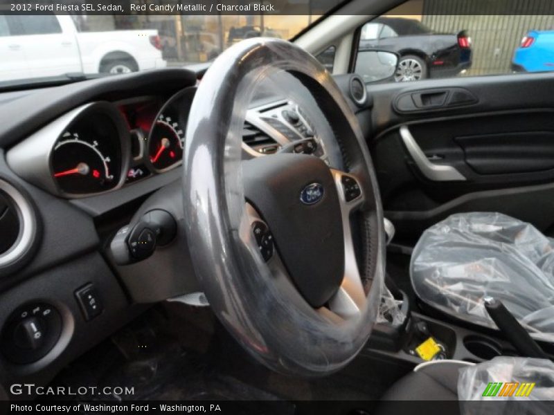 Red Candy Metallic / Charcoal Black 2012 Ford Fiesta SEL Sedan