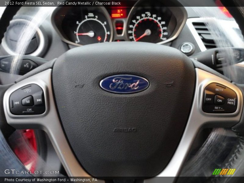 Red Candy Metallic / Charcoal Black 2012 Ford Fiesta SEL Sedan