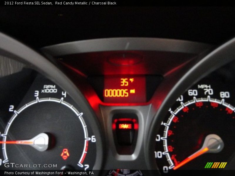 Red Candy Metallic / Charcoal Black 2012 Ford Fiesta SEL Sedan