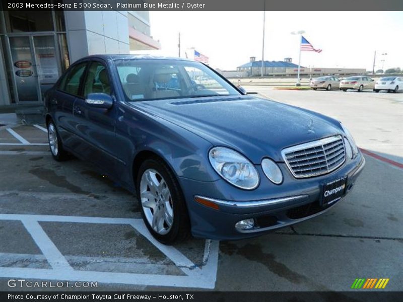 Platinum Blue Metallic / Oyster 2003 Mercedes-Benz E 500 Sedan