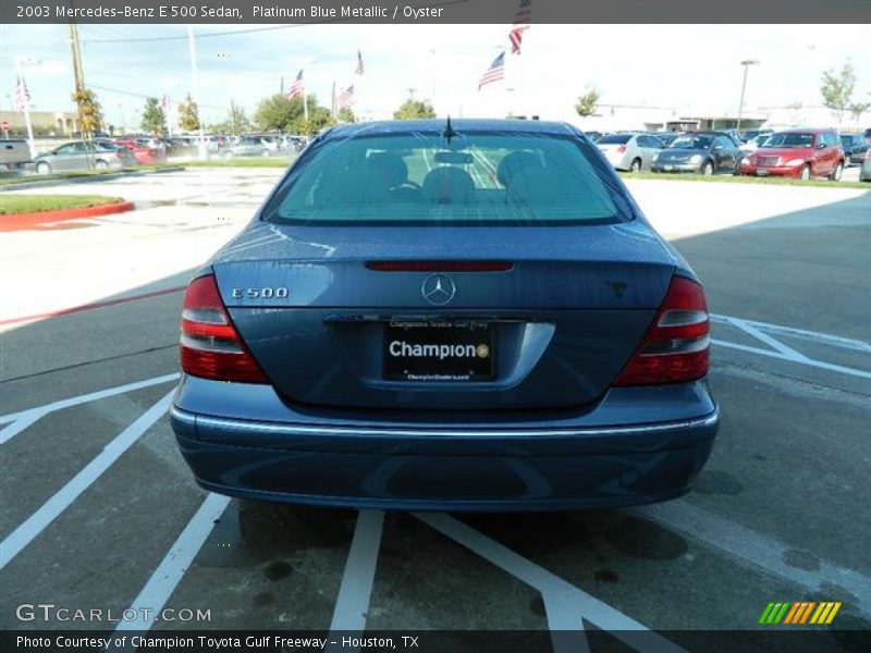 Platinum Blue Metallic / Oyster 2003 Mercedes-Benz E 500 Sedan