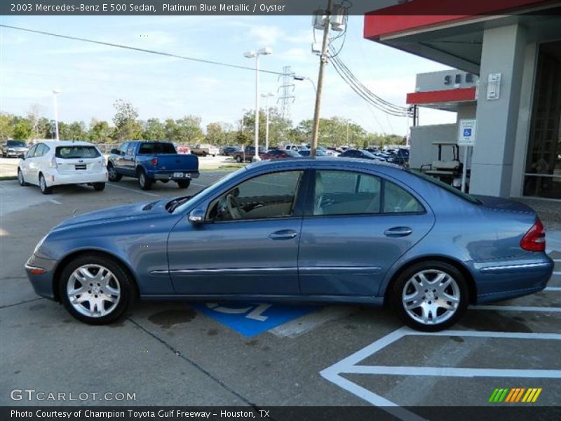 Platinum Blue Metallic / Oyster 2003 Mercedes-Benz E 500 Sedan