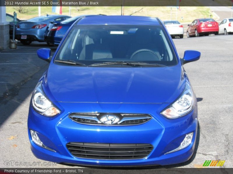 Marathon Blue / Black 2012 Hyundai Accent SE 5 Door