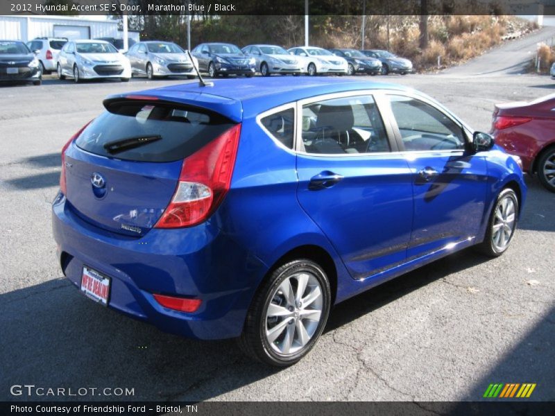 Marathon Blue / Black 2012 Hyundai Accent SE 5 Door