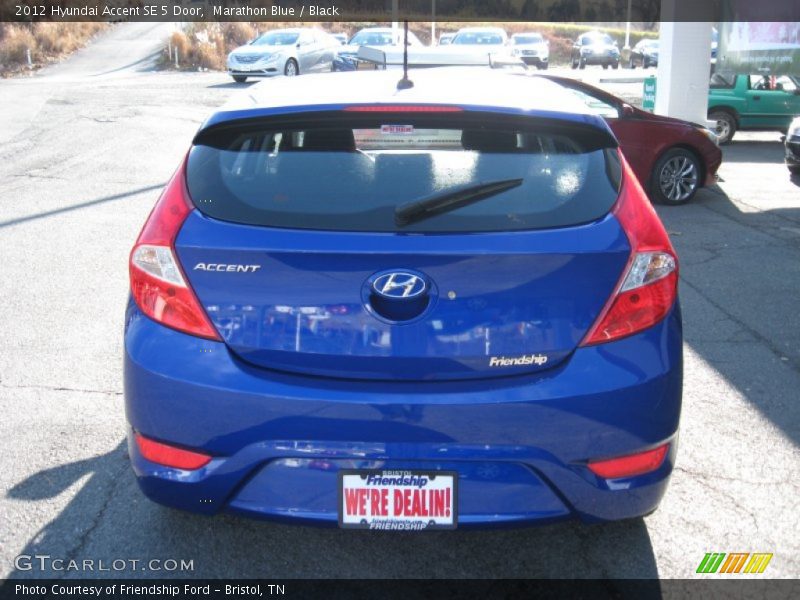 Marathon Blue / Black 2012 Hyundai Accent SE 5 Door