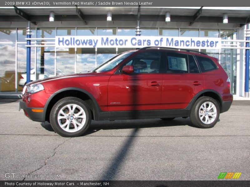 Vermillion Red Metallic / Saddle Brown Nevada Leather 2009 BMW X3 xDrive30i