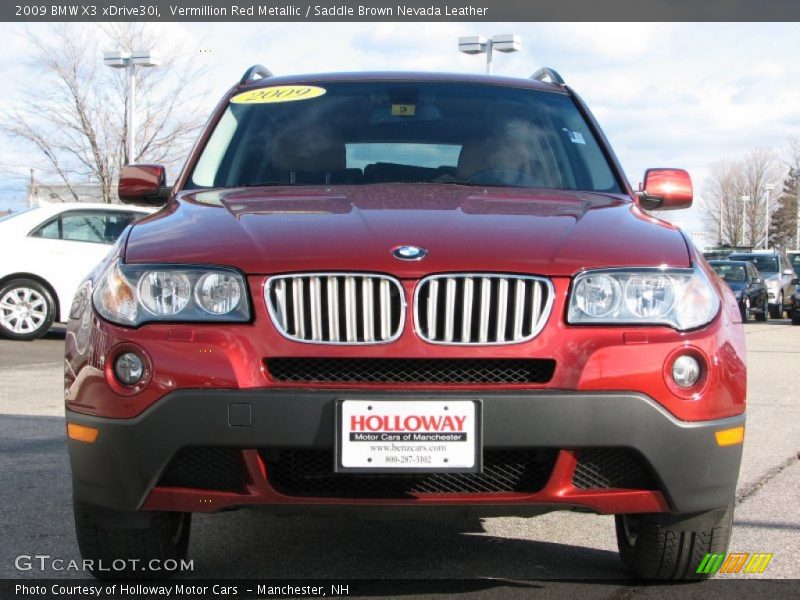 Vermillion Red Metallic / Saddle Brown Nevada Leather 2009 BMW X3 xDrive30i