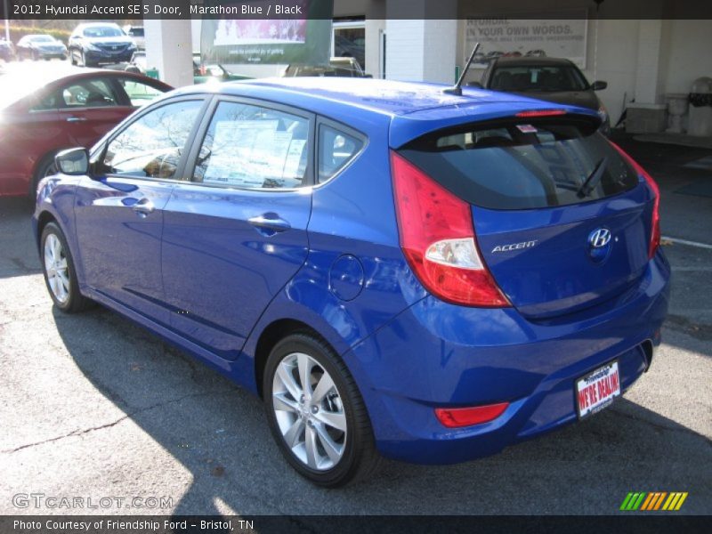 Marathon Blue / Black 2012 Hyundai Accent SE 5 Door