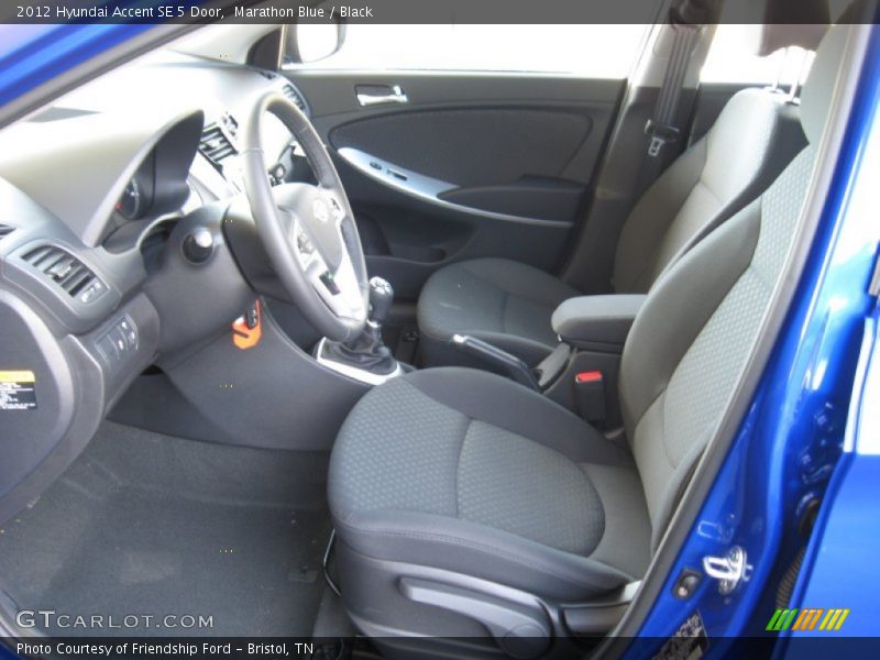 Marathon Blue / Black 2012 Hyundai Accent SE 5 Door