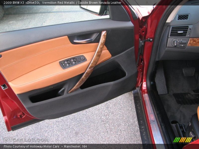 Vermillion Red Metallic / Saddle Brown Nevada Leather 2009 BMW X3 xDrive30i