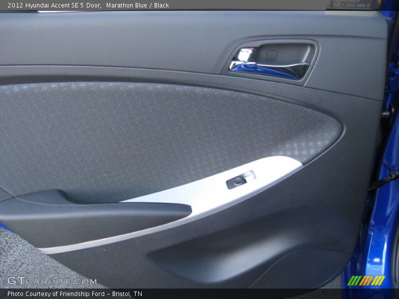Marathon Blue / Black 2012 Hyundai Accent SE 5 Door