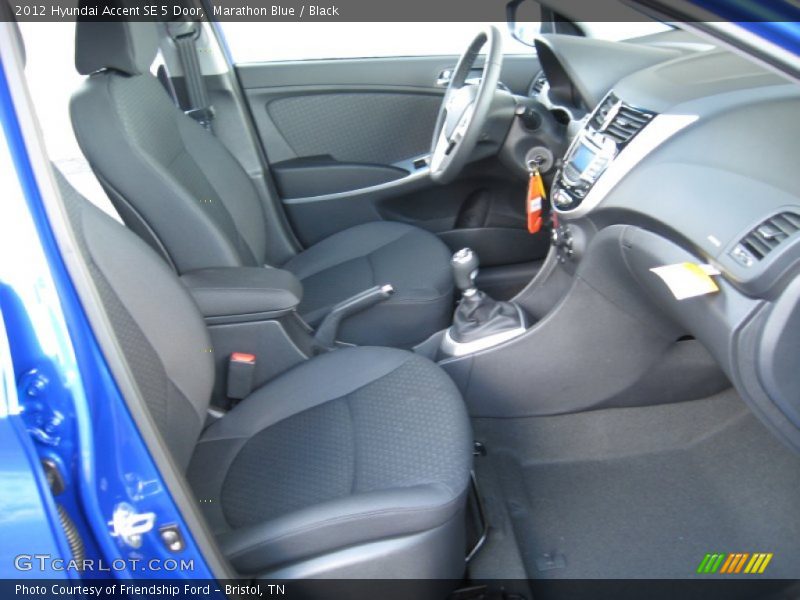 Marathon Blue / Black 2012 Hyundai Accent SE 5 Door