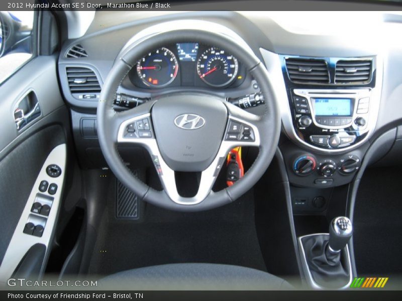 Marathon Blue / Black 2012 Hyundai Accent SE 5 Door