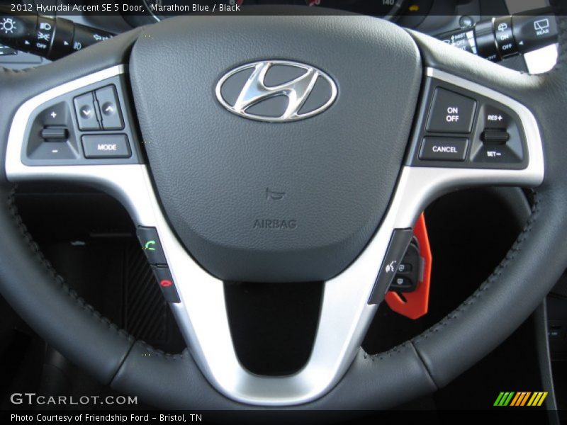 Marathon Blue / Black 2012 Hyundai Accent SE 5 Door