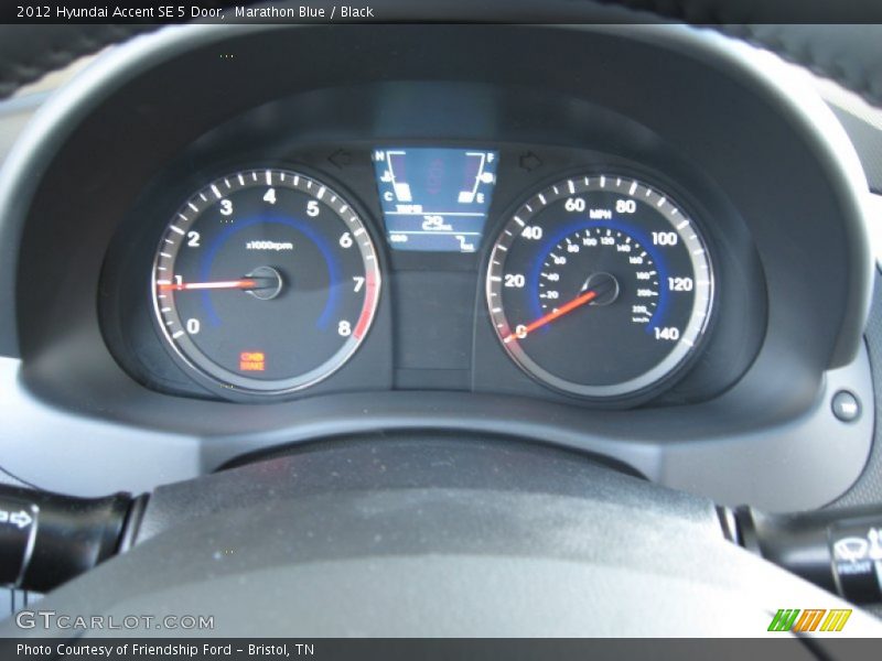 Marathon Blue / Black 2012 Hyundai Accent SE 5 Door