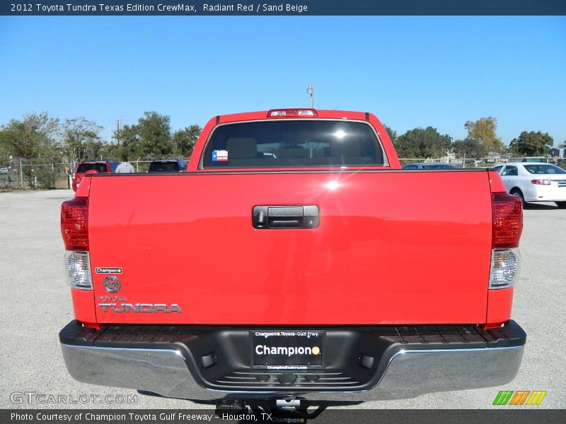 Radiant Red / Sand Beige 2012 Toyota Tundra Texas Edition CrewMax
