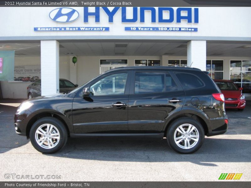 Twilight Black / Cocoa Black 2012 Hyundai Santa Fe Limited V6 AWD