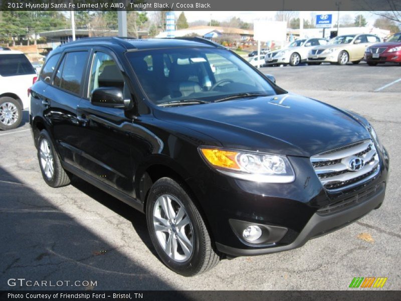 Twilight Black / Cocoa Black 2012 Hyundai Santa Fe Limited V6 AWD