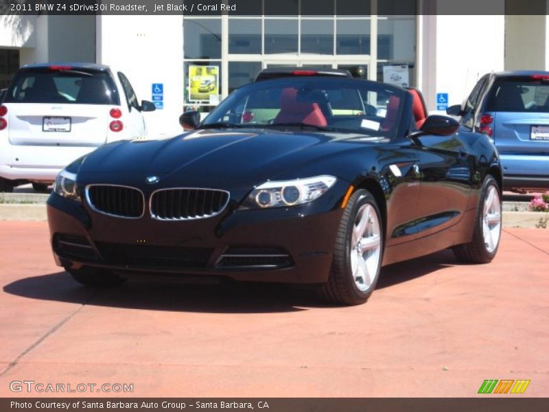 Jet Black / Coral Red 2011 BMW Z4 sDrive30i Roadster