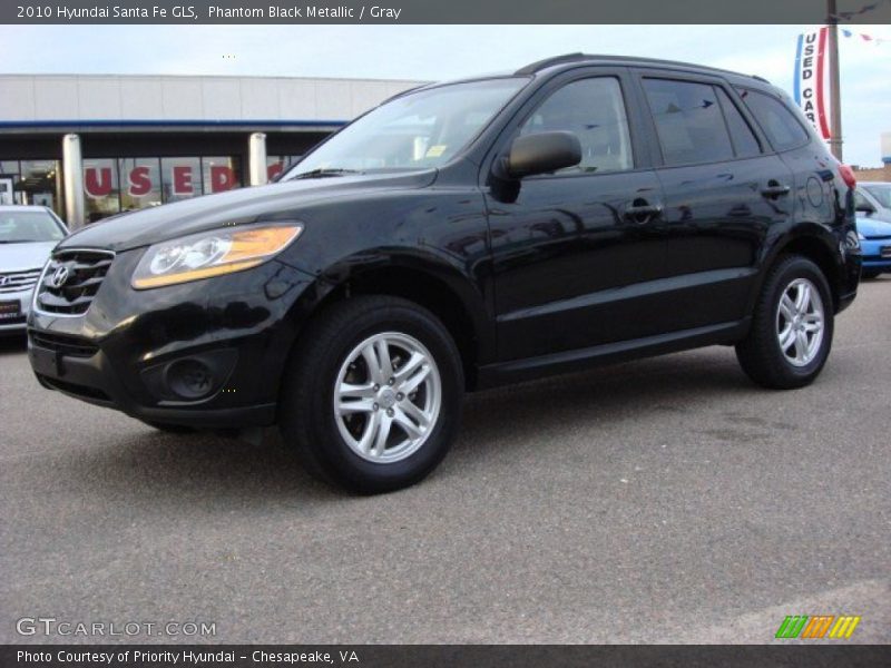 Phantom Black Metallic / Gray 2010 Hyundai Santa Fe GLS