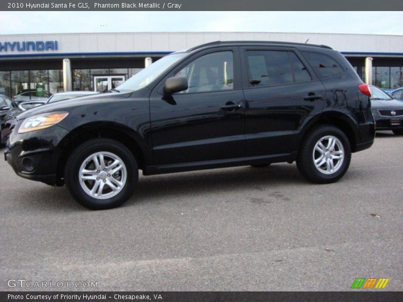 Phantom Black Metallic / Gray 2010 Hyundai Santa Fe GLS