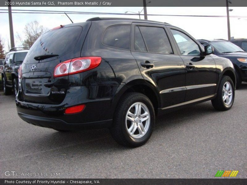 Phantom Black Metallic / Gray 2010 Hyundai Santa Fe GLS