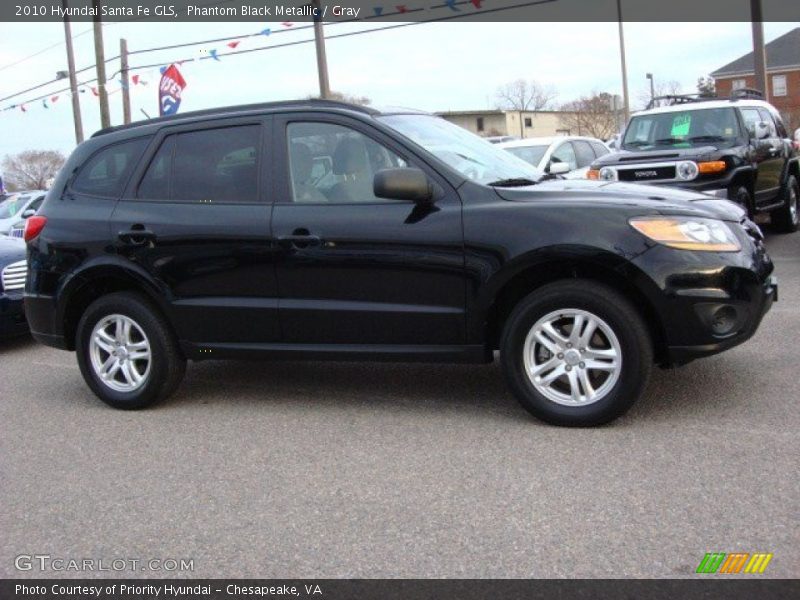 Phantom Black Metallic / Gray 2010 Hyundai Santa Fe GLS