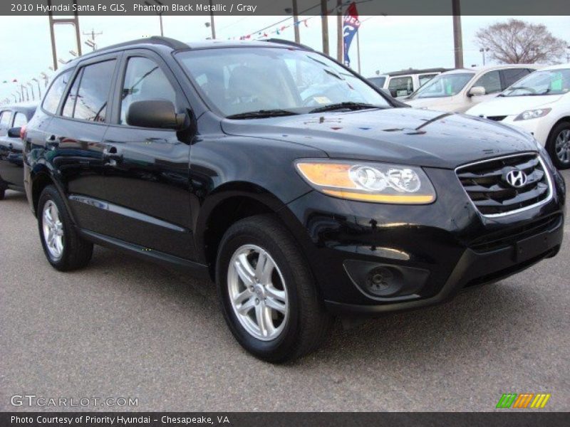 Phantom Black Metallic / Gray 2010 Hyundai Santa Fe GLS