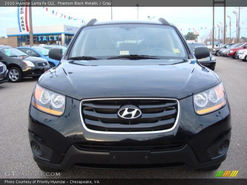 Phantom Black Metallic / Gray 2010 Hyundai Santa Fe GLS