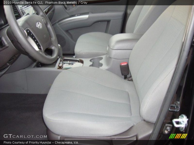 Phantom Black Metallic / Gray 2010 Hyundai Santa Fe GLS