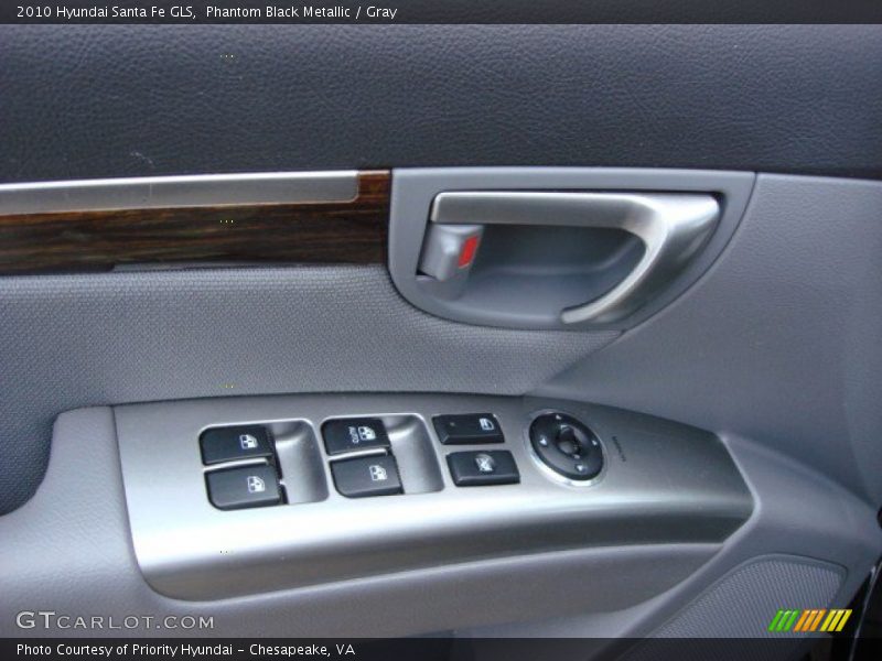 Phantom Black Metallic / Gray 2010 Hyundai Santa Fe GLS