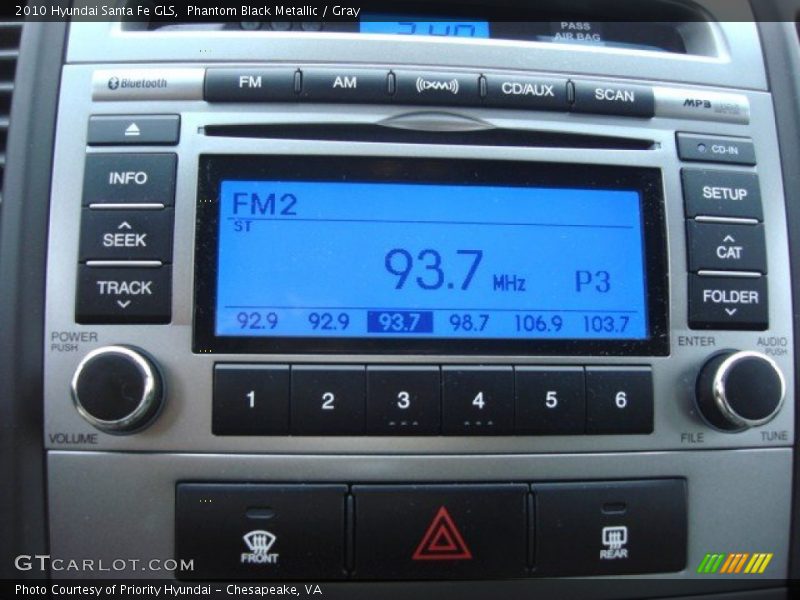 Phantom Black Metallic / Gray 2010 Hyundai Santa Fe GLS