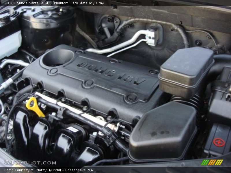 Phantom Black Metallic / Gray 2010 Hyundai Santa Fe GLS