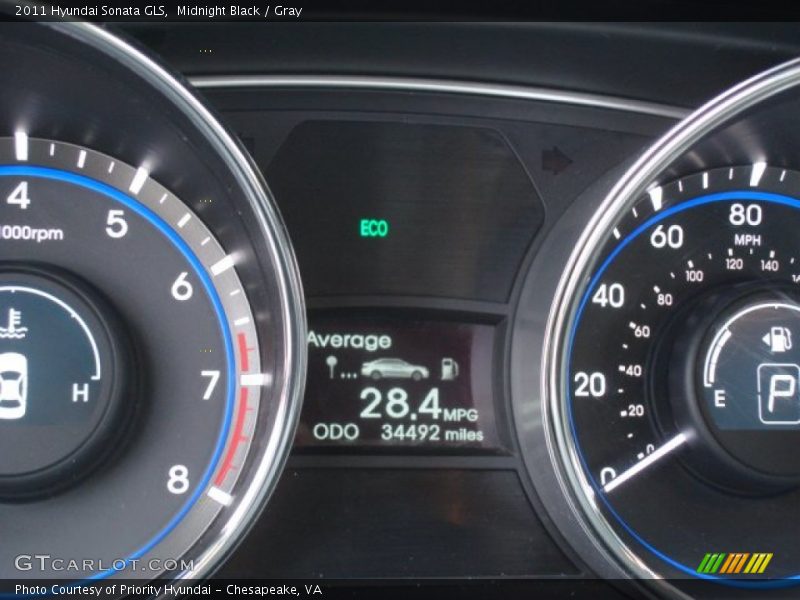 Midnight Black / Gray 2011 Hyundai Sonata GLS
