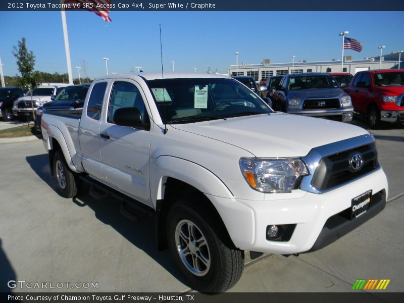 Super White / Graphite 2012 Toyota Tacoma V6 SR5 Access Cab 4x4