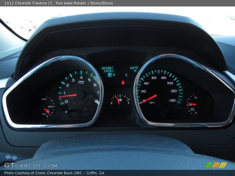 Red Jewel Metallic / Ebony/Ebony 2011 Chevrolet Traverse LT